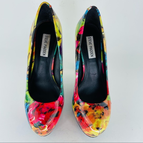 Steve Madden Nala Floral Print Platform Stiletto - Size 8 - Picture 3 of 13